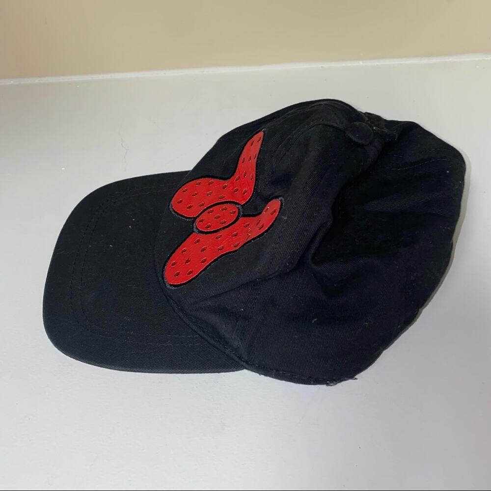 Disney Collection Minnie Mouse Bow Snapback Cap Black and Red  M/L 7/10 - Picture 2 of 4